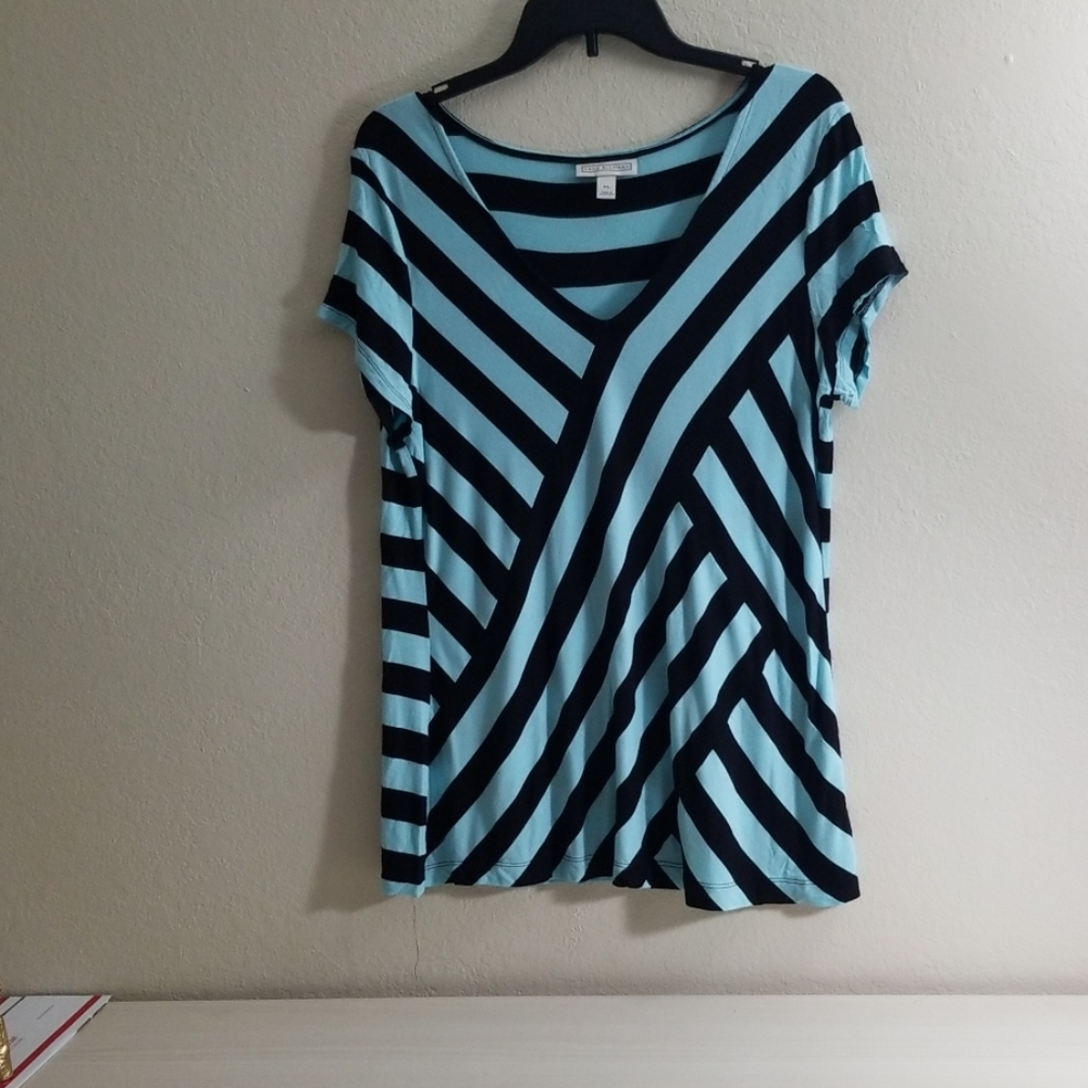 Dana Buchman Blue/Black Blouse